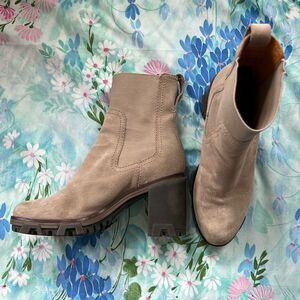 Rag & Bone Shiloh Mid Chelsea Suede Taupe Boots - 39.5